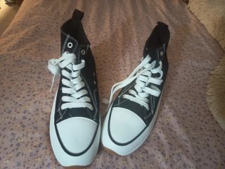 Botines negros y blancos imitación