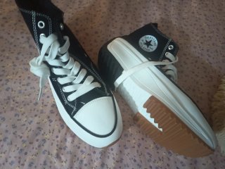 Botines negros y blancos imitación