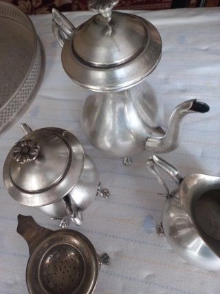 Juego Teteras Plateadas Metal