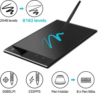 Tableta Gráfica HUION WH1409 Inalámbrica