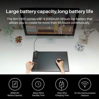 Tableta Gráfica HUION WH1409 Inalámbrica