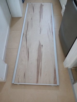 2 Puertas correderas armario madera y metal