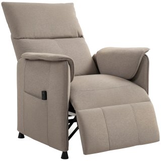 Sillón reclinable de tela beige