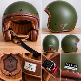 Casco ByCity Vintage Verde Mate Talla S