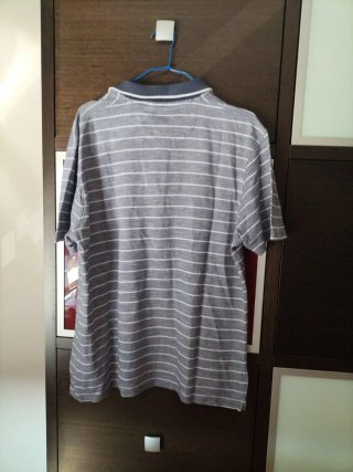 Polo Cortefiel Talla L Rayas Gris y Blanco