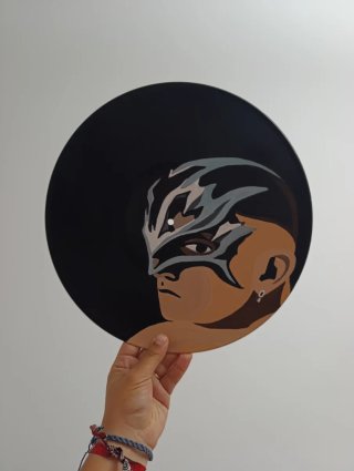 Vinilo pintado a mano Recycled J