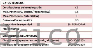 Plancha Gas Cromo Serie 500 - PLC600CR