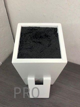 Supporto per coltelli da cucina in bambù, 25x11x17 cm, bianco