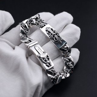 Pulsera Plata Estilo Chrome Hearts Cruz
