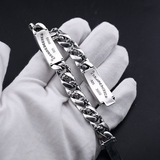 Pulsera Plata Estilo Chrome Hearts Cruz