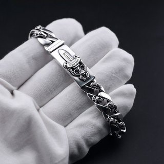 Pulsera Plata Estilo Chrome Hearts Cruz
