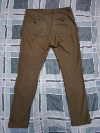Pantaloni Chino Slim Uomo Verde Oliva Taglia 50