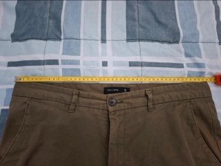 Pantaloni Chino Slim Uomo Verde Oliva Taglia 50