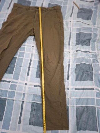 Pantaloni Chino Slim Uomo Verde Oliva Taglia 50