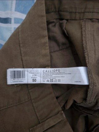 Pantaloni Chino Slim Uomo Verde Oliva Taglia 50