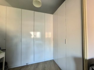 Armario vestidor blanco modular en L