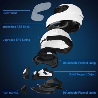 Casco Integral Moto L Blanco NUEVO