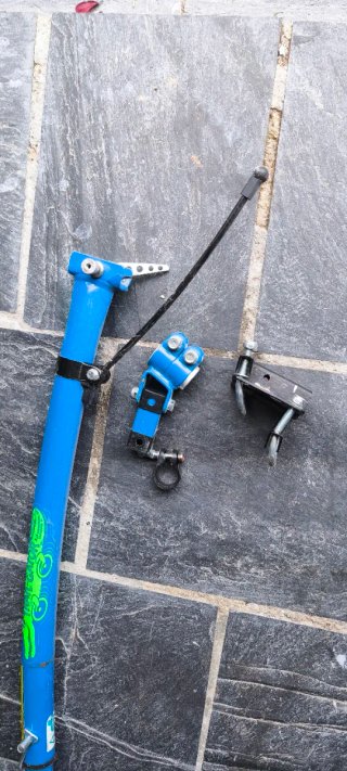 Barra tándem bicicleta azul