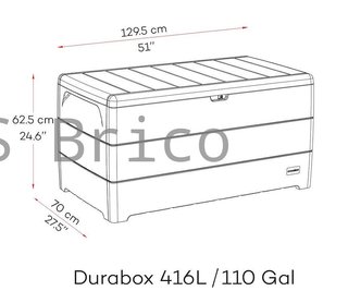 Baúl Arcón PVC 416 L Marrón - 70x129x62 cm - Duramax