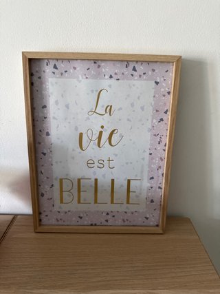Cuadro La vie est BELLE madera
