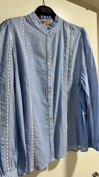 Blusa BIMANI rayas azul y blanco
