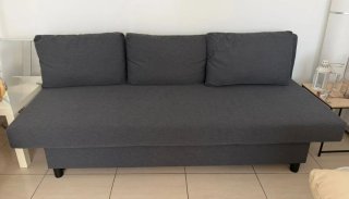 Sofá Cama Ikea Gris Tela