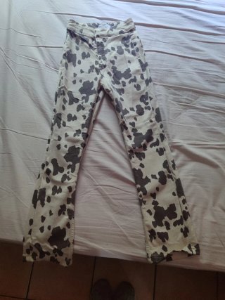 Pantalón Zara estampado beige/marrón T.34