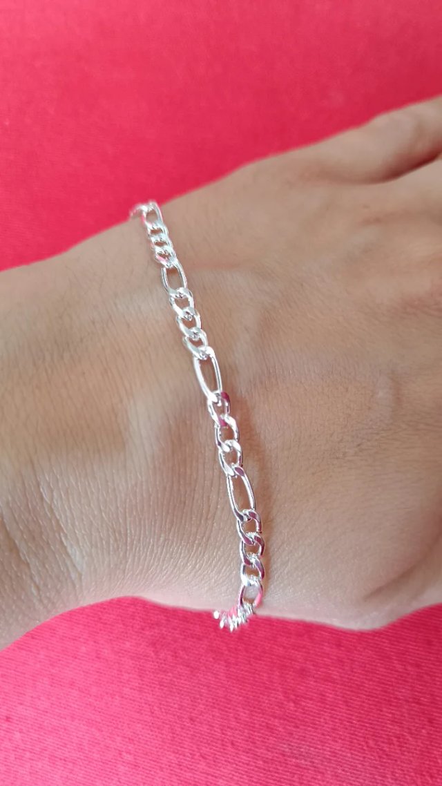 Pulsera Plata Laminada Figaro