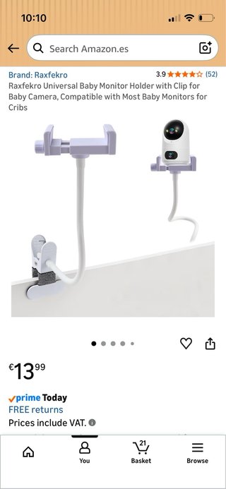 Soporte flexible vigilabebés con pinza