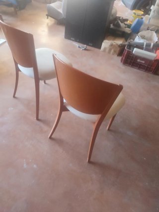 2 Sillas Comedor/Salón Madera y Tela