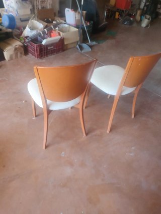 2 Sillas Comedor/Salón Madera y Tela