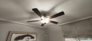 Lámpara Techo Ventilador Madera Cristal