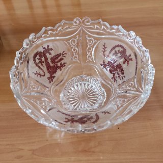 Centro de mesa cristal tallado rojo