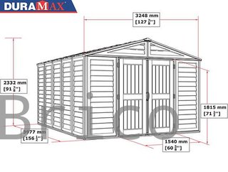 Caseta PVC Woodbridge Plus 405x324x233 cm - Duramax