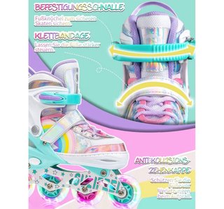 Patines niña Rainbow Unicorn LED
