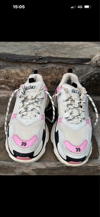 Zapatillas Balenciaga Triple S Rosa y Blanco