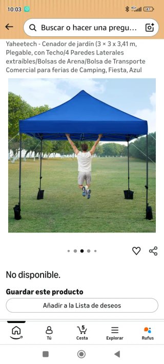 Cenador de jardín Yaheetech 3x3m plegable