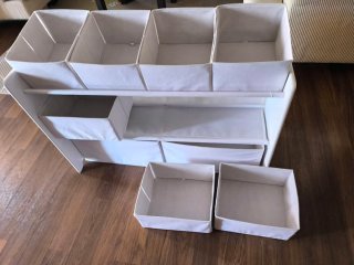 Mueble organizador de tela blanco