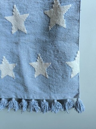 Alfombra infantil estrellas azul y blanco