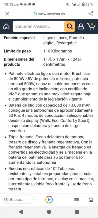 Patinete Eléctrico SmartGyro Rojo