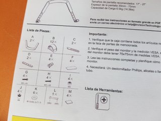 Adaptador Invision No VESA Monitor PC Negro