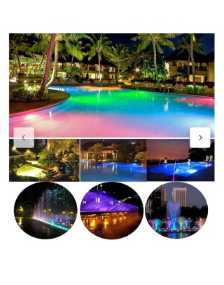 2 Focos LED Piscina 12V RGB con Mando. Descripción