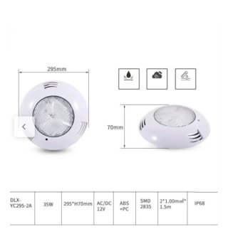 2 Focos LED Piscina 12V RGB con Mando. Descripción