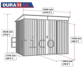 Caseta Metálica Top Shed Pent Roof 173x263x201 cm - Duramax