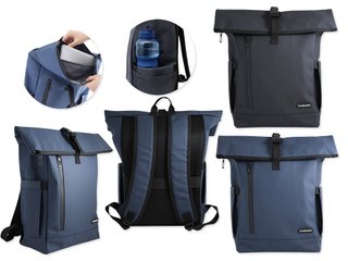 Mochila Urbana Negra/Azul Nueva