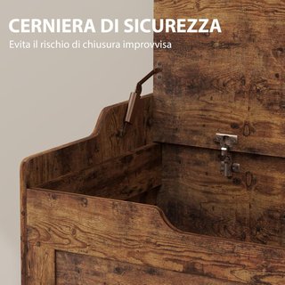 Banca de 103L, Contenedor Multiusos con Cojín de Tela Lavable, Banco de Almacenamiento de Madera para Entrada, Pasillo, Dormitorio, Sala de Estar, 75X40X56 Cm, Marrón