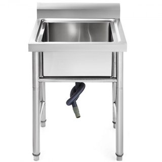 Lavatrice in Acciaio Inox Fatta a Mano Non Magnetica, Lavandino da Cucina 1 Scomparto 17.5 x 10 x 16.5 Pollici