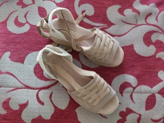 Sandalias esparto Duendy beige