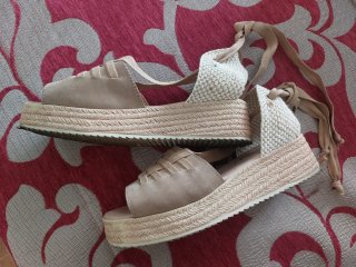 Sandalias esparto Duendy beige