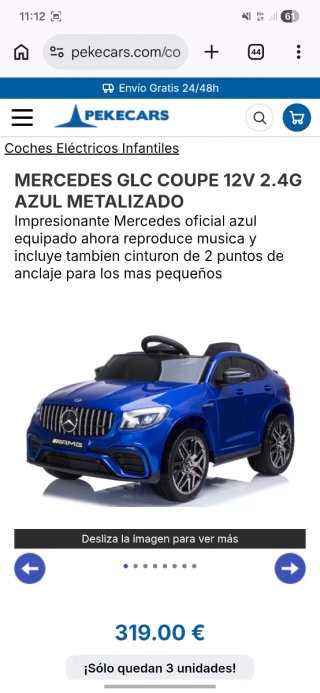 Coche Eléctrico Infantil Mercedes Glc Coupe